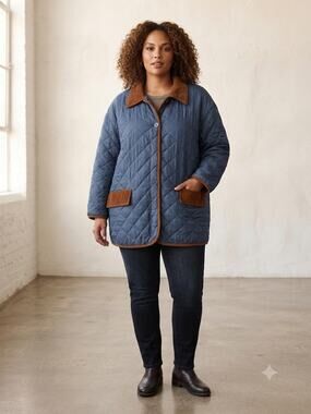 Selene sport 100% silk jacket size 3x blue & brown
